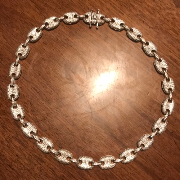 GLD 14K White Gold Gucci Link Necklace - Picture 3 of 5